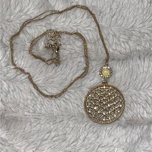 Vintage Gold Tone CZ Pendant Necklace